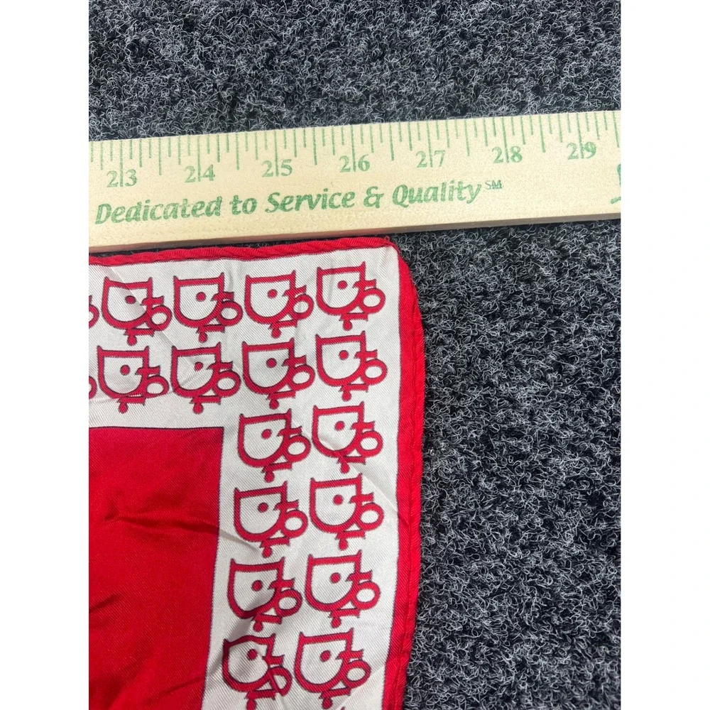 Vintage Christian Dior Scarf Womens OS Red Silk Monogram Logo Square Neck Luxury